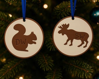 Moose & Squirrel Ornaments - 2 Styles