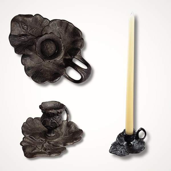 Floral Cast Iron Candlestick