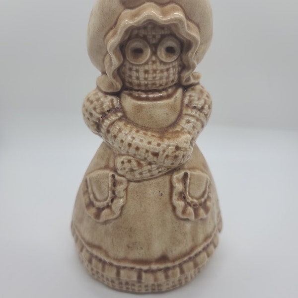 Vintage Sittre Ceramic Burlap Rag Doll Button Eye Sponge Holder - Neutral Color