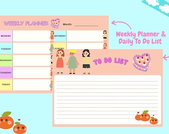 Cute Printable Planner Digital Download Kawaii and Aesthetic Planner - Etsy