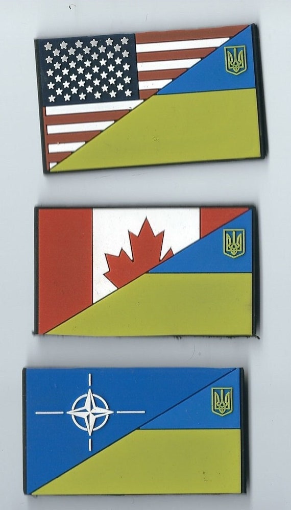 INTL Ukraine PVC Flag Patch Canada, Usa NATO