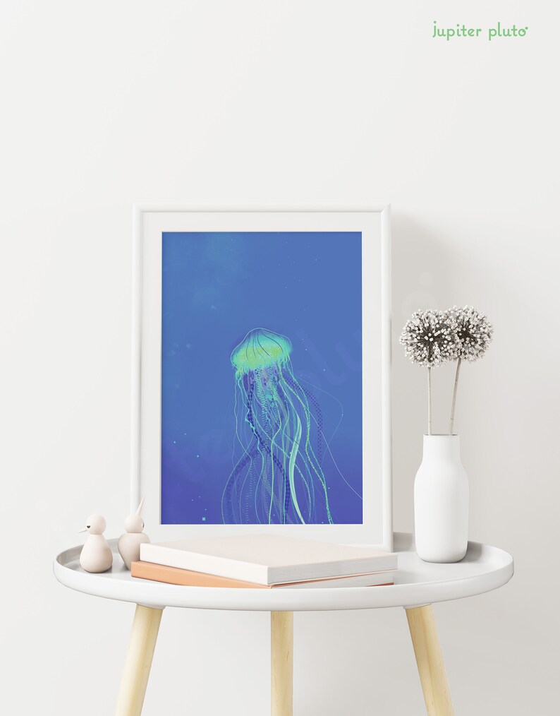 Printable Jellyfish Art Original Wall Art Decor Sea Life - Etsy