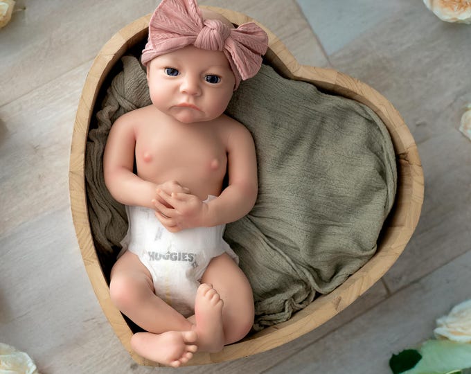 Featured listing image: Beth: Full Body Silicone Doll Girl, 18 inches, 5.8 lbs, White Reborn Silicone Baby