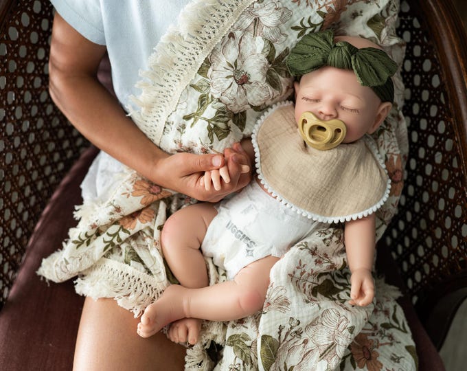 Featured listing image: Presley: Full Body Silicone Doll Girl, 18 inches, 5.8 lbs, Reborn Baby, White baby doll