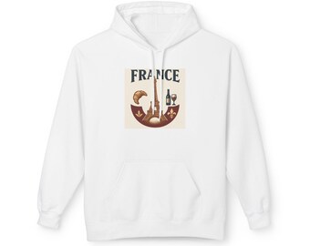 France Eiffel Tower Bakery Illustration Hoodie | Croissant, Umbrella, Fleur-de-lis