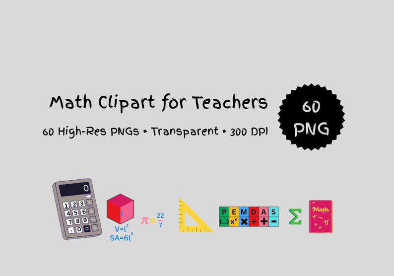 Math Clipart for Teachers, 60 Geometry Icons & Algebra Graphics ...