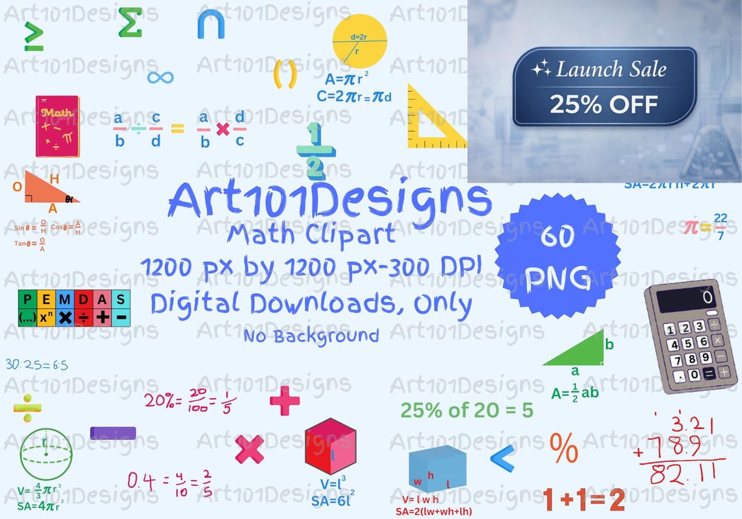 Math Clipart PNG – 60 Geometry and Algebra Graphics for Teachers ...