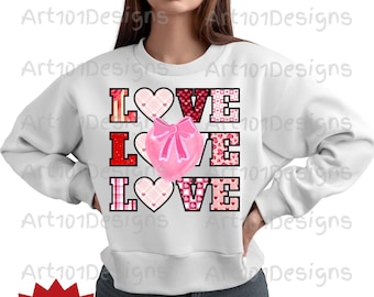 Love Love Love Valentine PNG, Valentine's Day PNG, Valentine coquette Png, Valentine love Png, Valentines Shirt Design,