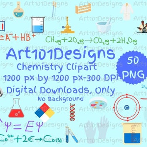 Art101Designs 化学クリップアート、科学クリップアート、化学、化学ポスター、化学教室ポスター、化学アート、