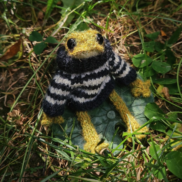 Mini Knit Posable Frog with Jumper