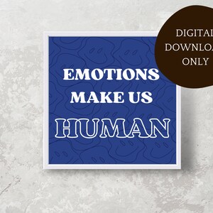 Digital Art Print Inspirational Motivational Quote Trendy Modern Melting Smiley Face Word Art Decor for Women for Home Living Room Office
