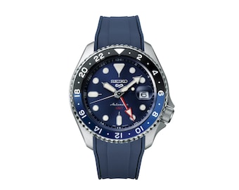 Correa de caucho StrapXPro SX1A de color sólido para Seiko New 5 Sport (5KX/GMT) (extremos curvos)