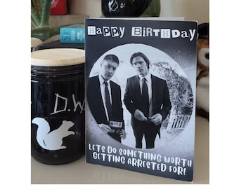 Supernatural Birthday card Sam and Dean Supernatural gift idea Winchester Bros greeting card Moose & Squirrel Supernatural merch