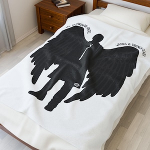 Supernatural Castiel Velveteen Plush Blanket Supernatural gift Winchester bros Moose & Squirrel Supernatural Merchandise
