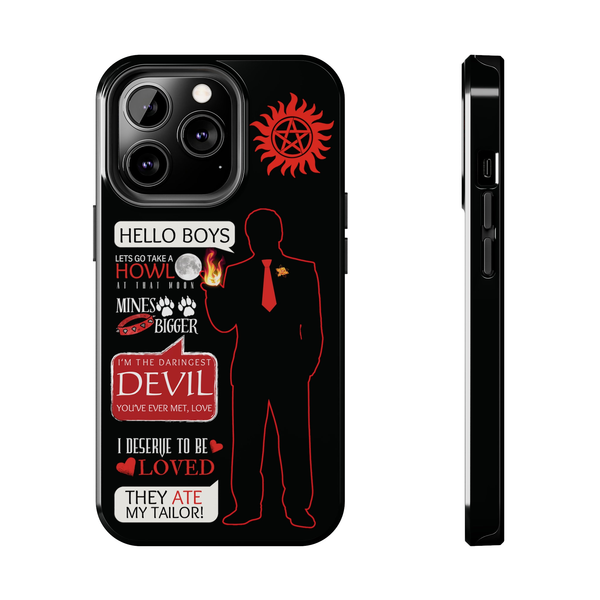 Supernatural Crowley Hello Boys, Winchester Bro's, Moose And Squirrel, King of Hell Iphone Case