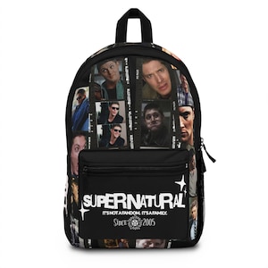 Supernatural Dean Winchester Backpack overnight bag Gift for her Winchester Bros Book bag Supernatural gift Supernatural Merch School bag