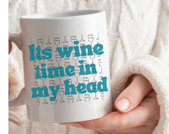Caneca de cerâmica para amantes de vinho: presente engraçado com meme de vinho (11 oz, 15 oz)
