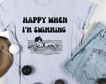 Vintage swimming t shirt, Retro wild swimming tee
