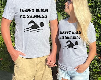 Swimming Themed t shirt, unisex swim tshirt, Mental health swim gift, pregnancy swim gift, swim fitness birthday gift, wild swimmer gift
