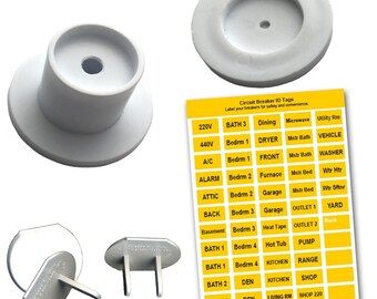 Air Furnace Energy Saving Filter Alarm Whistle + Electrical Outlet Caps & Circuit Breaker Labels