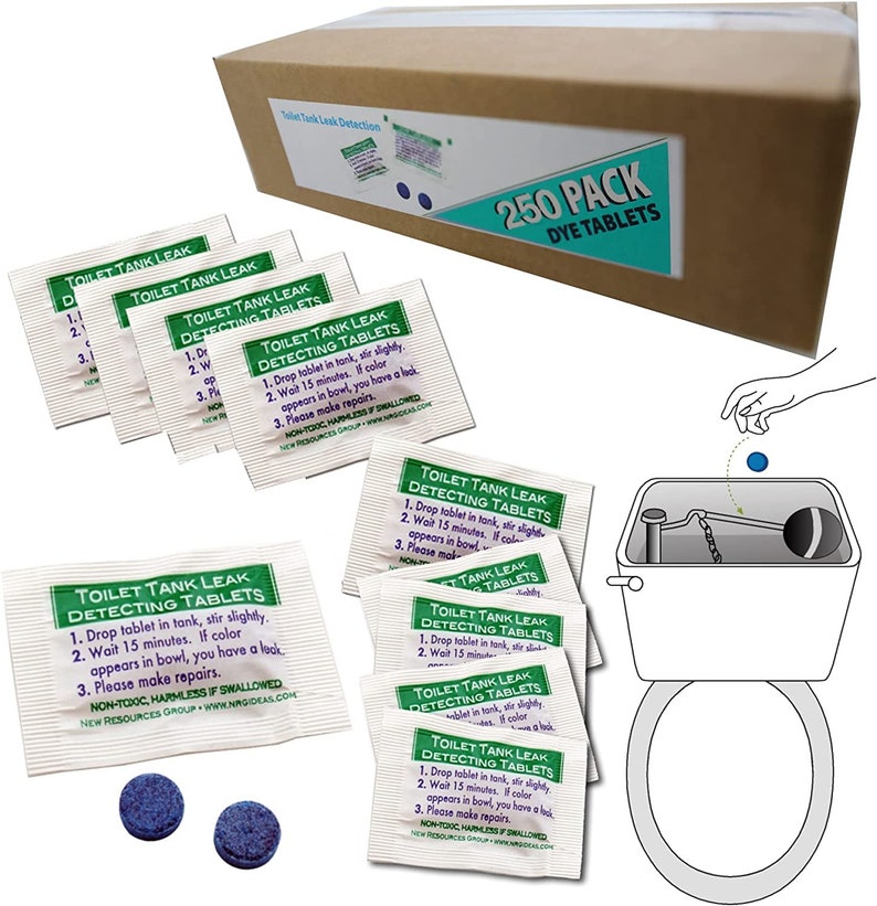 Dye Tablets Packs detect Silent Leaks 2 Tabs per Package Toilet Tank