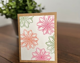 Carte de voeux florale en relief