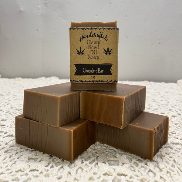 Chocolate  Drop Scented Hemp oil  Seed soap, homemade soap, hemp oil soap, handcrafted,