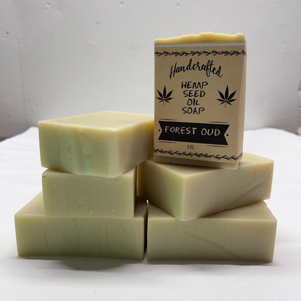 Forest Oud hemp seed oil soap handmade large economical bars