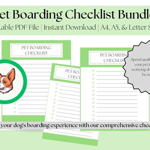 Printable Pet Boarding Checklist - Dog Boarding Essentials - Perfect ...
