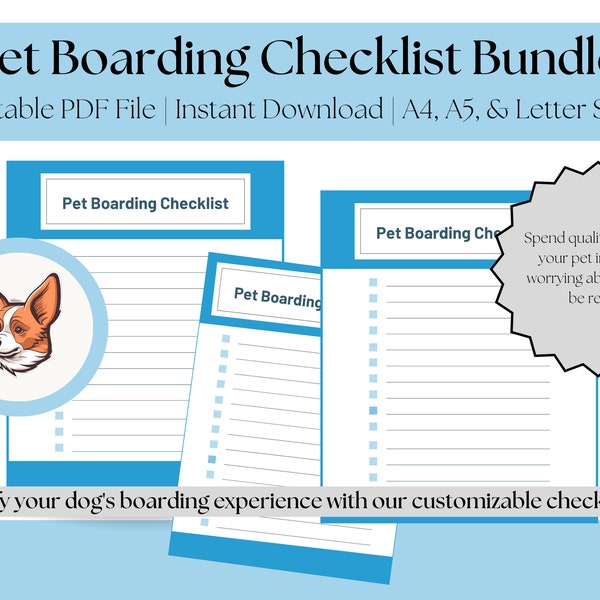 Dog Travel Checklist Template Etsy