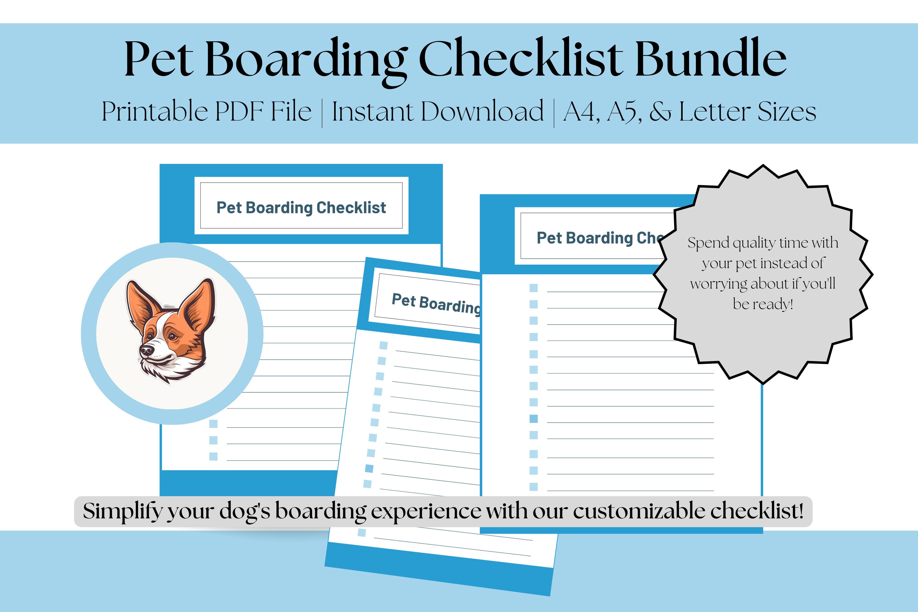 Printable Pet Boarding Checklist - Complete Dog Boarding Essentials ...