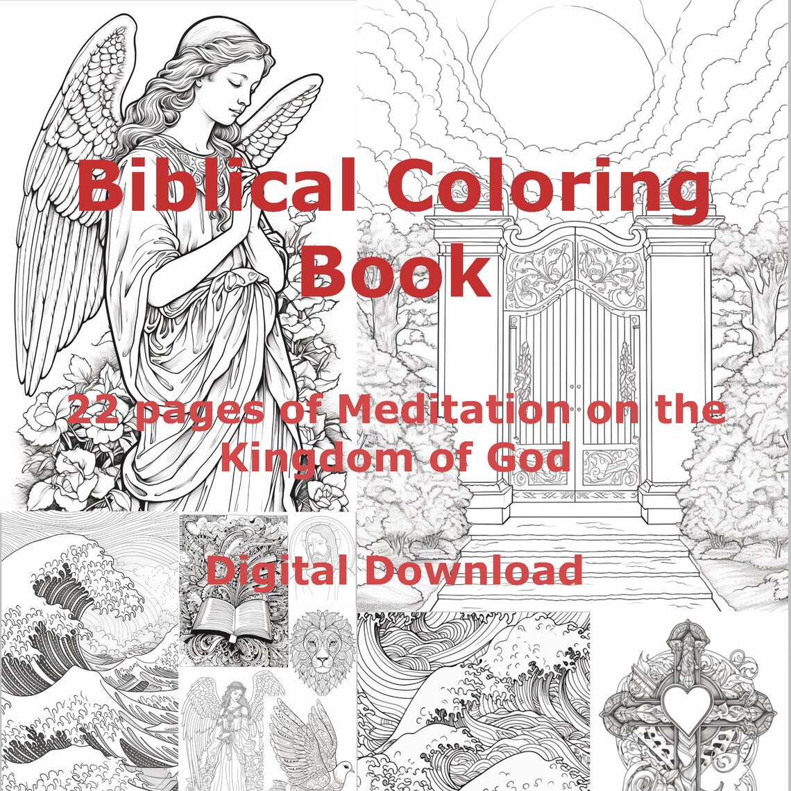 Biblical Coloring Book Digital Print Digital Art 22 - Etsy