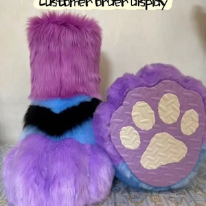 Fursuit foot paws, Customizable size,Fursona, Fursuti feet outdoors,Built-in 3D printed foot bones, detachable slippers, straight leg effect