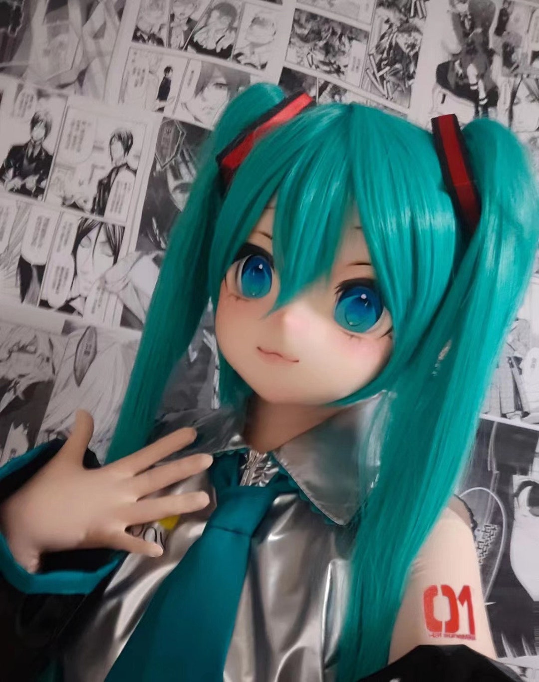 コスプレ 初音ミク 着ぐるみ ヘッドシェル コスプレウィッグ