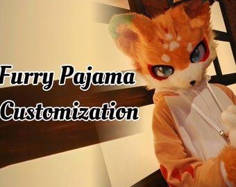 Custom Furry Fursona Fursuit kigurumi Pajama-Personalized Cosplay Pajamas for Furry, Anime, Movie & Video Game Fans Game Fans