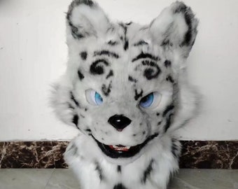 semi-realistic tiger furry Fursona Fursuit head