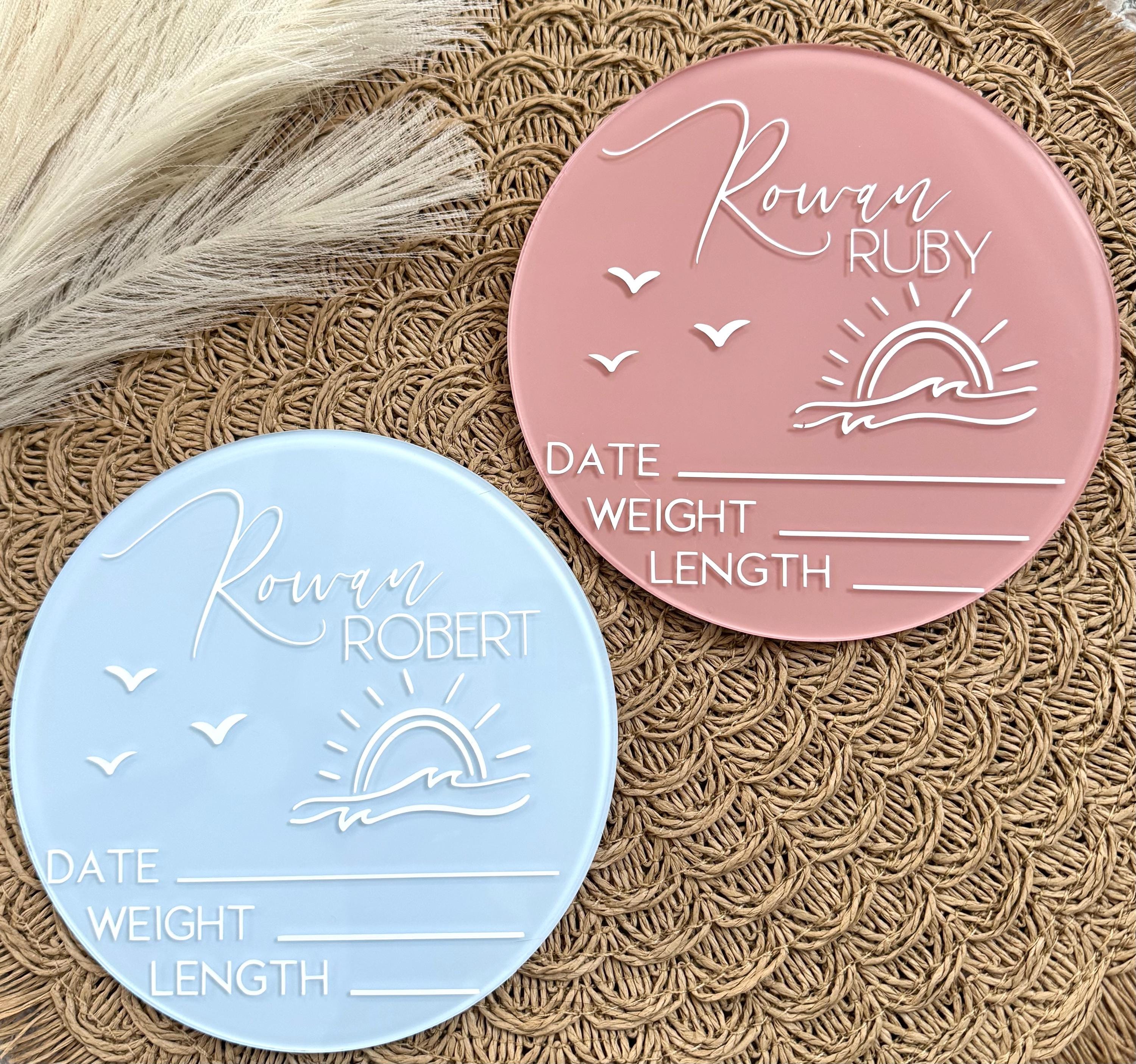 Acrylic Birth Announcement Sign Baby Stats Sign Custom Baby Arrival ...