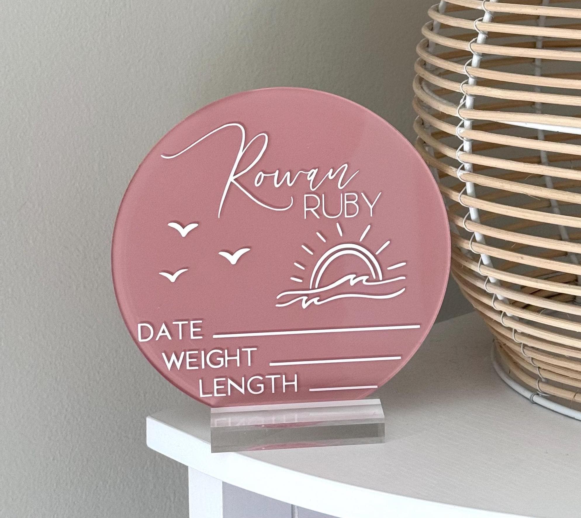 Acrylic Birth Announcement Sign Baby Stats Sign Custom Baby Arrival ...