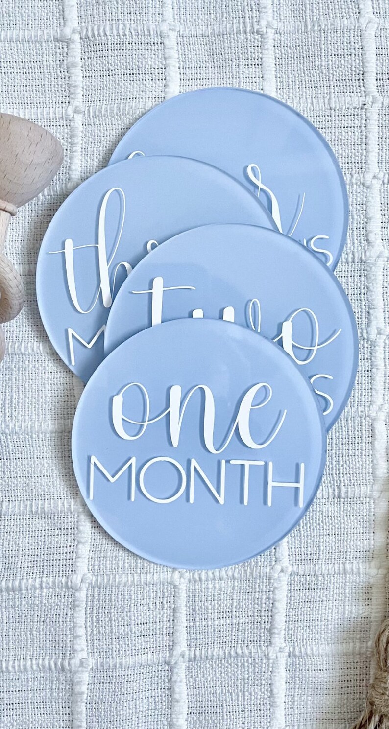 Baby Milestone Marker Acrylic Monthly Milestone Disc Pregnancy ...