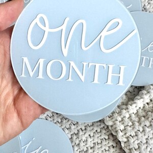 Acrylic Milestone Disc Baby Boy Milestones Sky Blue Milestone Cards ...