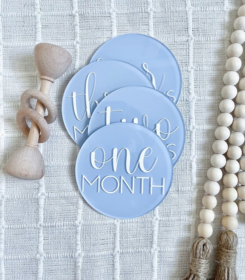 Baby Milestone Marker Acrylic Monthly Milestone Disc Pregnancy ...