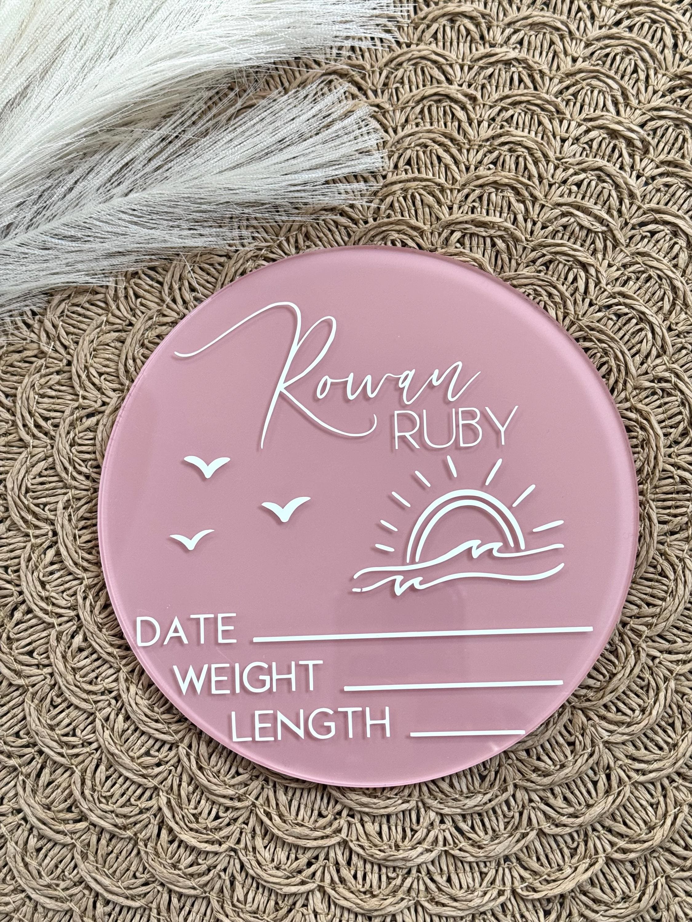 Acrylic Birth Announcement Sign Baby Stats Sign Custom Baby Arrival ...