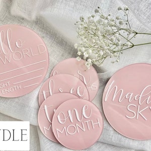 Baby Monthly Milestone Marker Acrylic Monthly Milestone Disc Baby ...