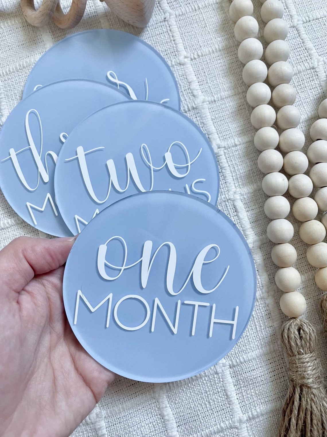 Baby Milestone Marker Acrylic Monthly Milestone Disc Pregnancy ...