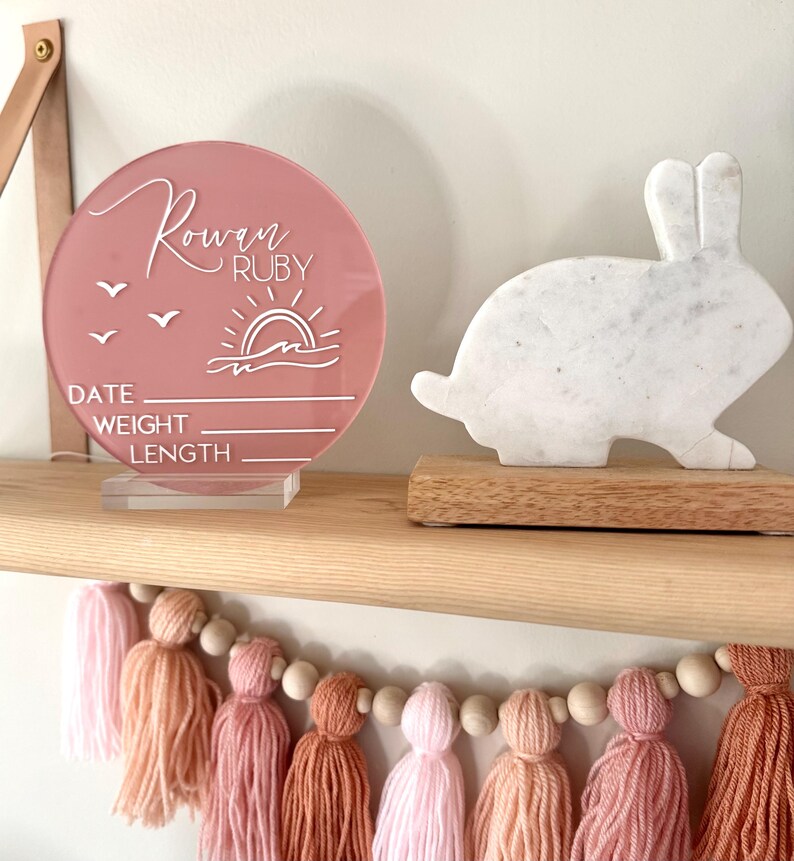 Acrylic Birth Announcement Sign Baby Stats Sign Custom Baby Arrival ...