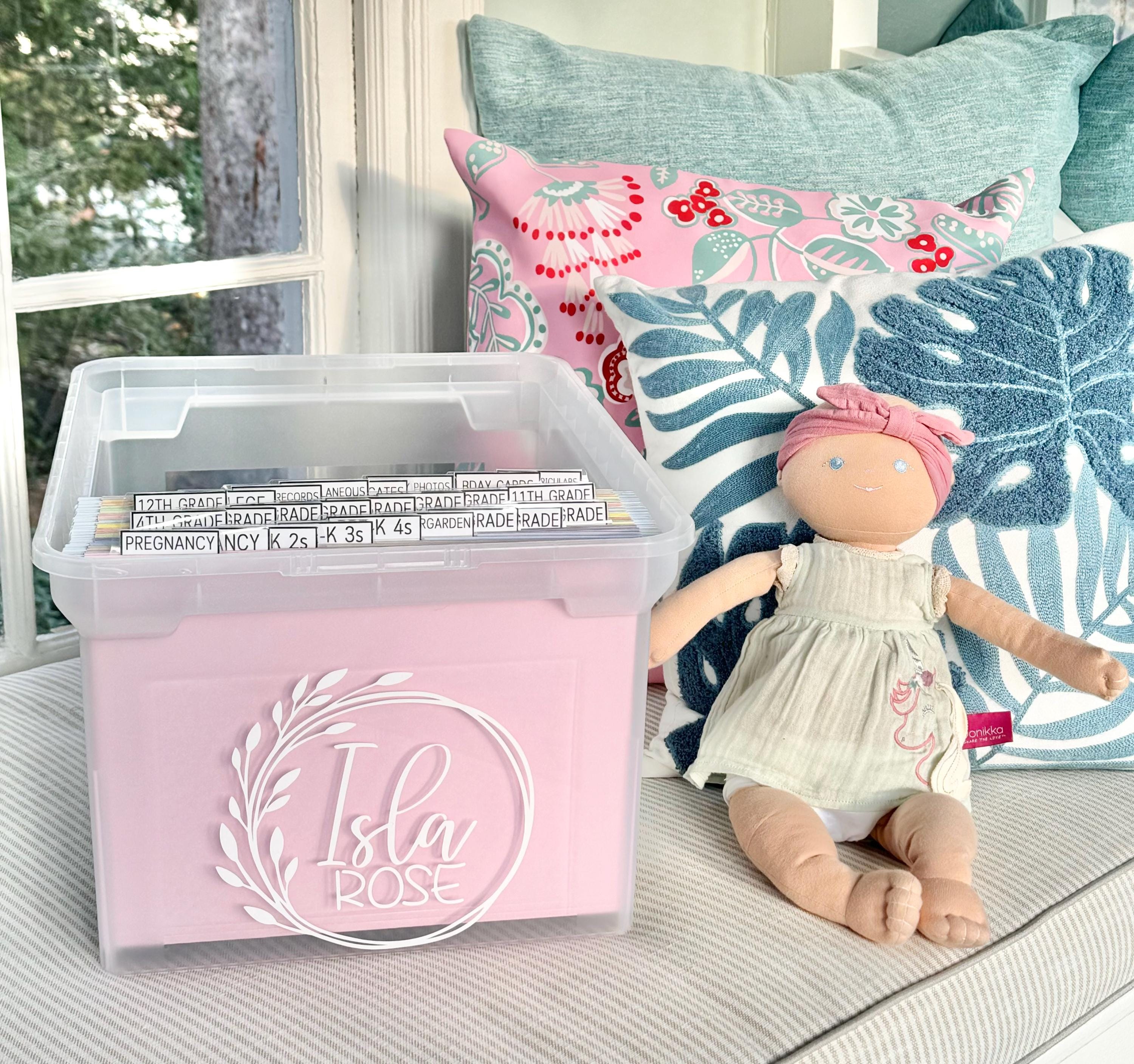 Memory Box Tote Kids Memory Box Milestone Tote School Organization Box Baby File Box ...