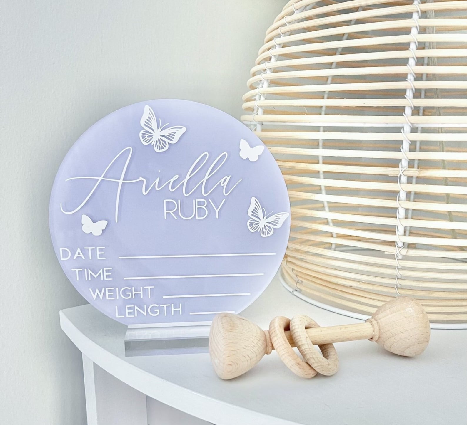 Acrylic Birth Announcement Sign Baby Stats Sign Custom Baby Arrival ...