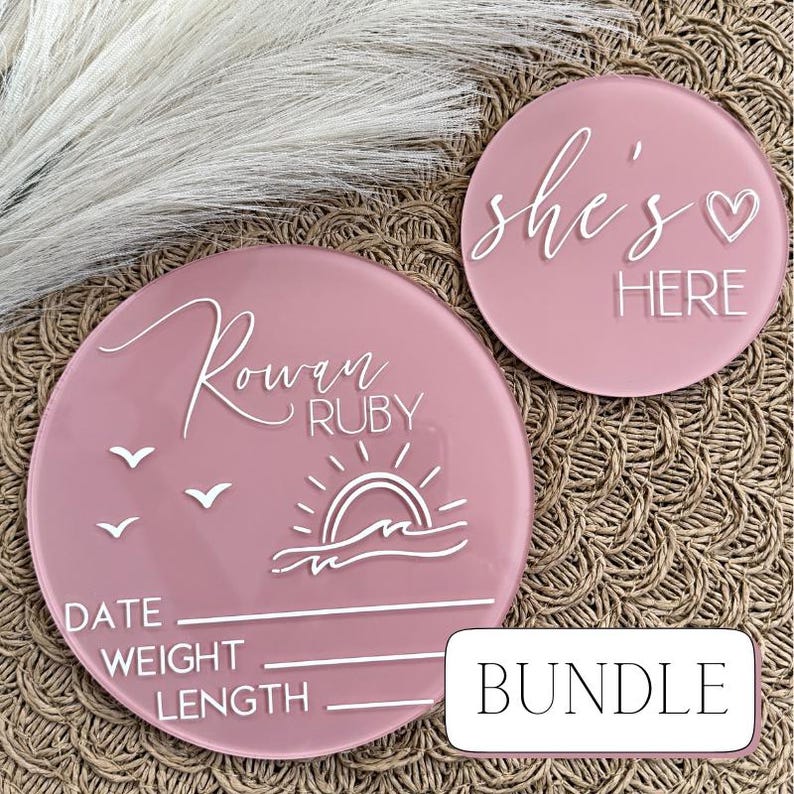 Acrylic Birth Announcement Sign Baby Stats Sign Custom Baby Arrival ...