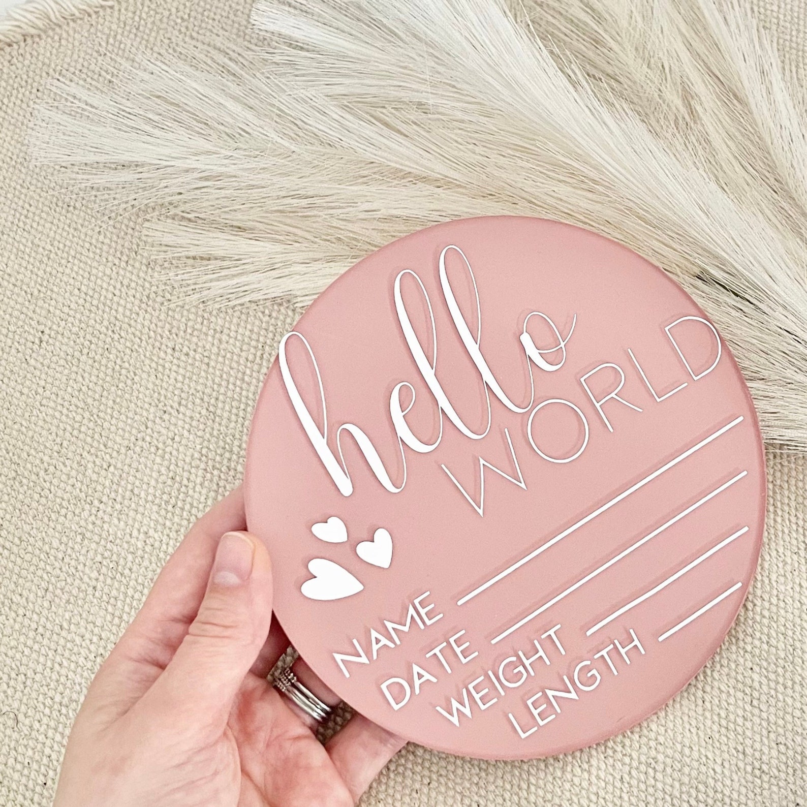 Acrylic Birth Announcement Sign Welcome Baby Sign Custom Birth Stats ...