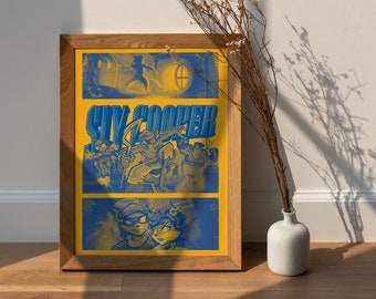 Sly Cooper Digital Download Poster, Sly Cooper, Game Poster, Sly Cooper Print, Sly Cooper Art